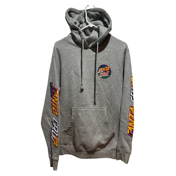 Santa Cruz Mens Size Small Gray With Colorful Logo Design Hoodie Sweater Hoodie - Picture 1 of 7